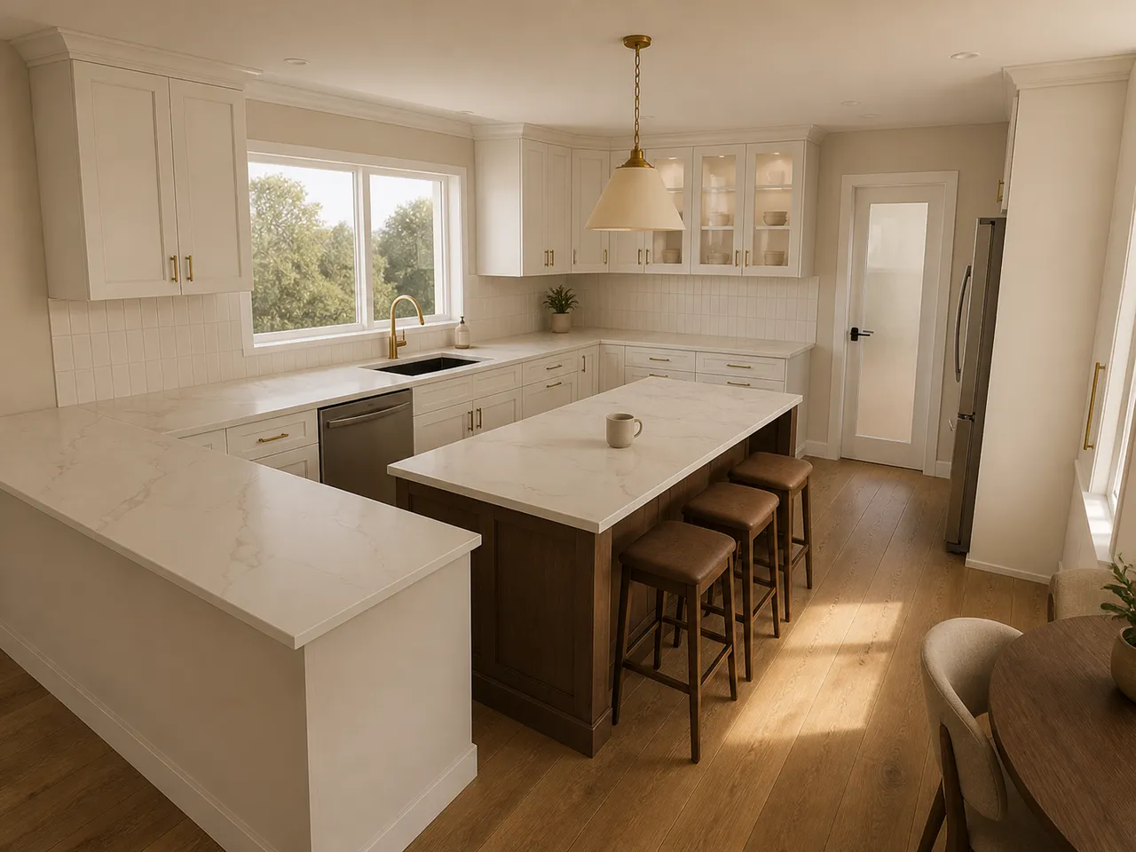 Conceptual 3D planning preview — kitchen remodel visualization